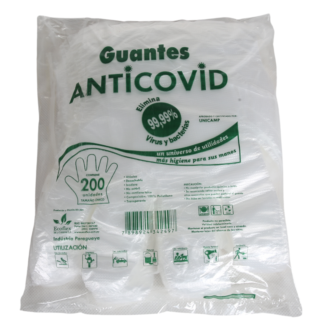GUANTES DESECHABLE  ANTICOVID  C/200 UNI.